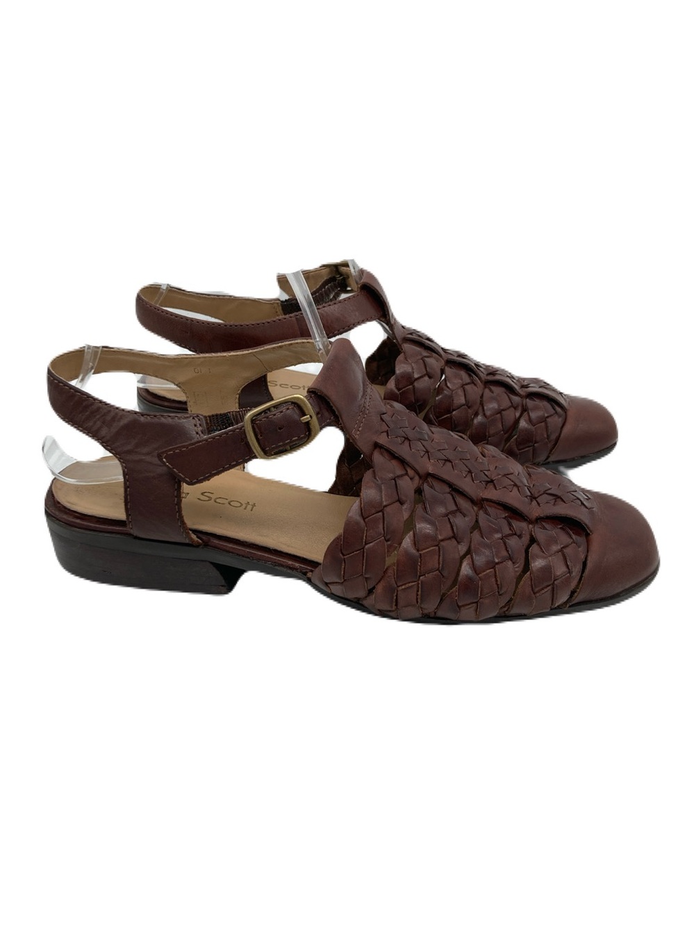 Vintage Laura Scott Braided Leather Fisherman Style Sandals